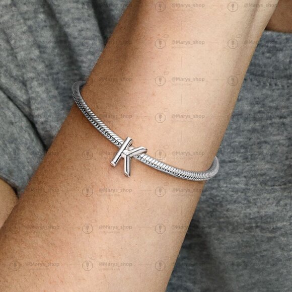 Pandora Letter K Alphabet Charm - Picture 2 of 2